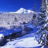 Broken Top and Falls Creek with fresh winter snow