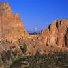 Mt Jefferson seen through Asterix Pass in Smith Rock State Park